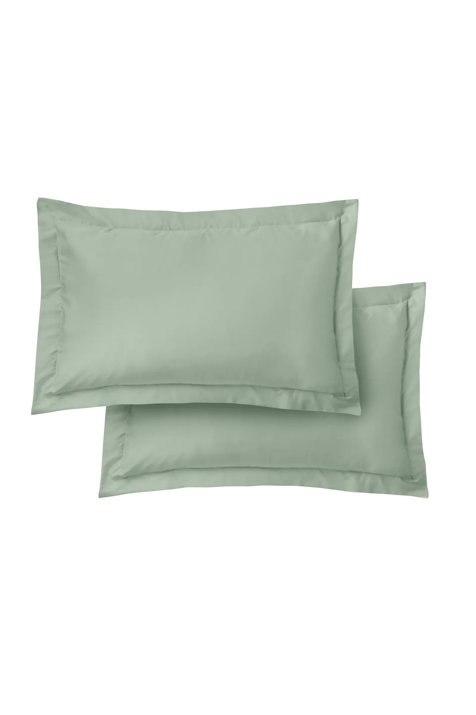 Bianca '400 Thread Count Cotton Sateen' Oxford Pillowcase Pair in Green 4