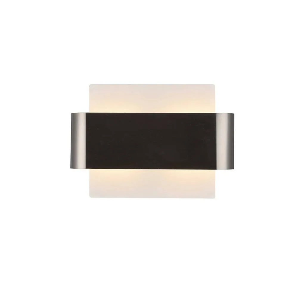 Netlighting Damo Flush Wall Light 2 Light G9 White Base Nickel Centre Band in Grey
