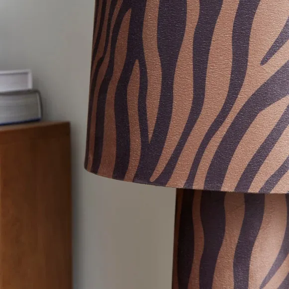 Zebra Tonal Fabric Floor Lamp 3