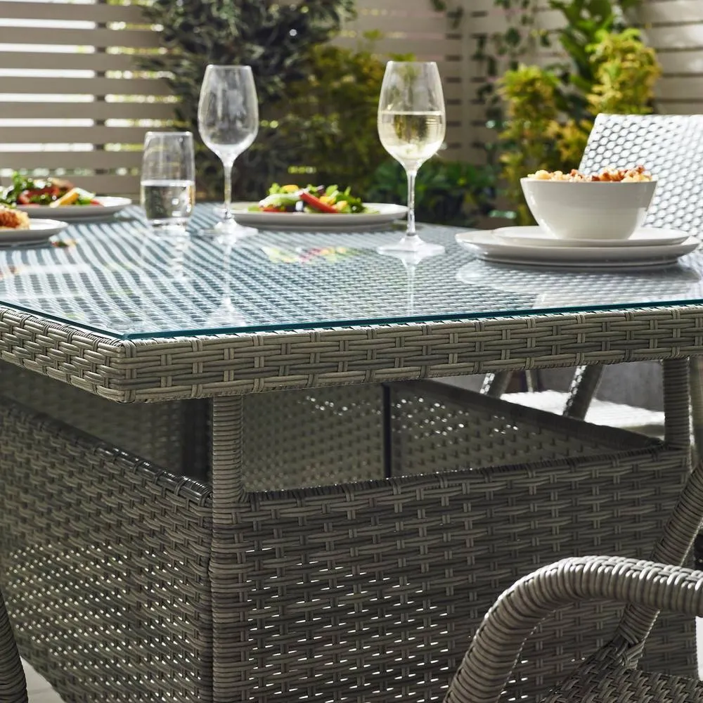 FurnitureboxUK Antigua 6 Seater Rattan Outdoor Garden Dining Set, PE Rattan, 6 Seat Garden Table & Chair Set, Weather Resistant in Grey 4