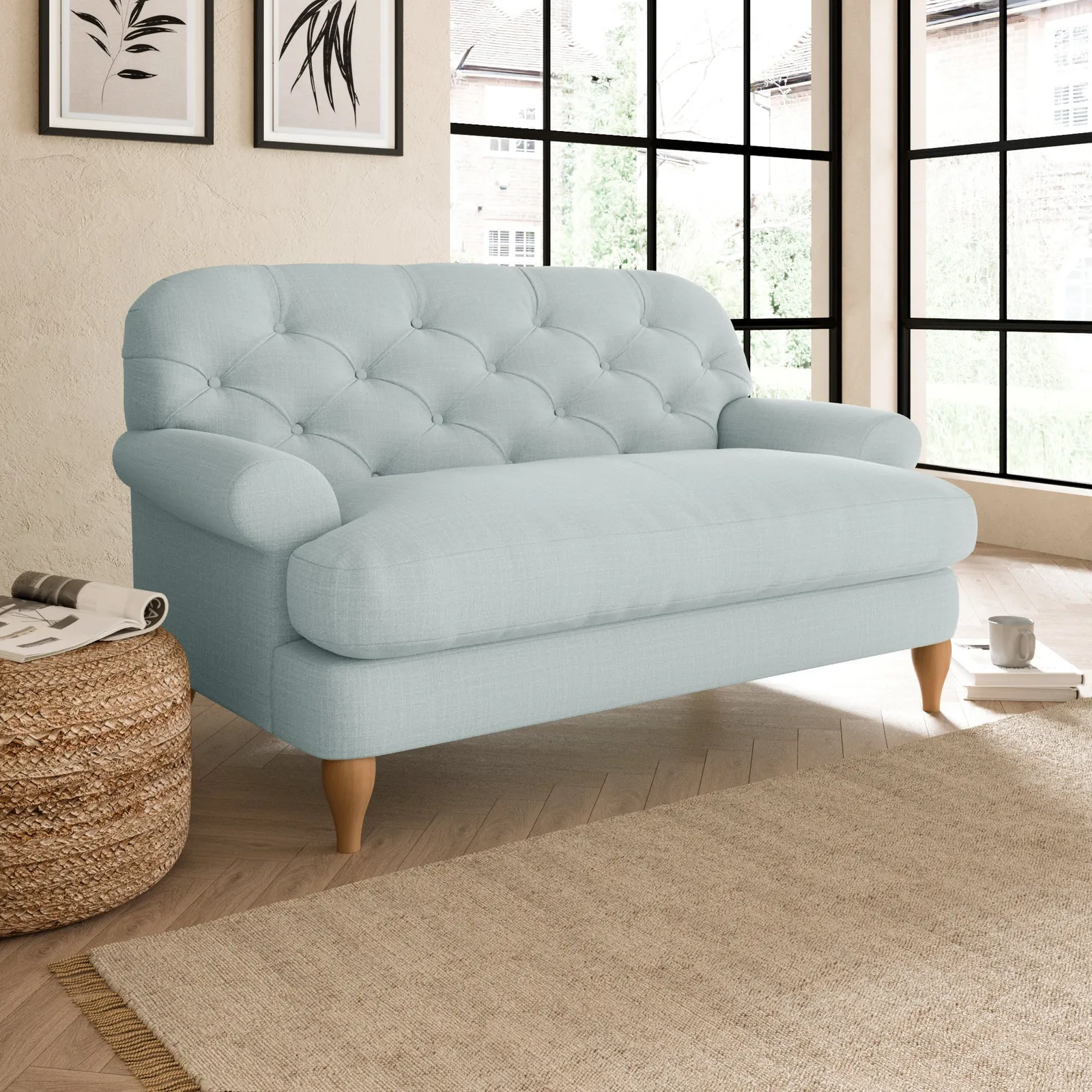 Canterbury Slub Cotton Blend Snuggle Chair Slub Cotton Light Mineral