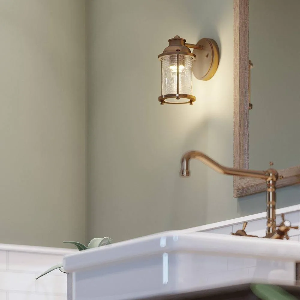 Netlighting Kichler Ashland Bay Wall Lamp Natural Brass IP44 in Yellow 6