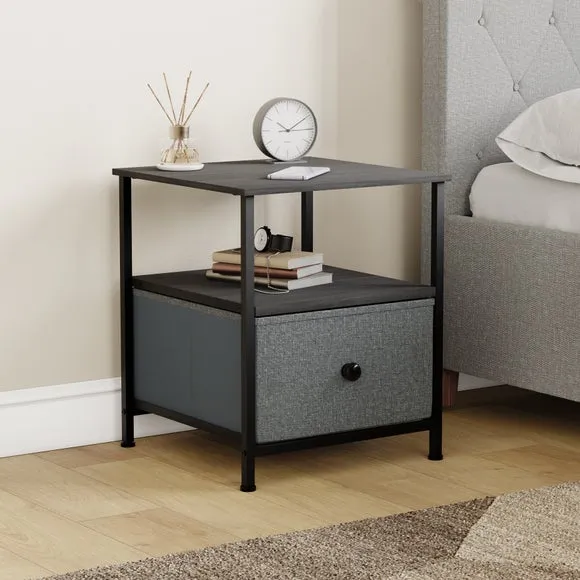 Maye 1 Drawer Fabric Bedside Table 1