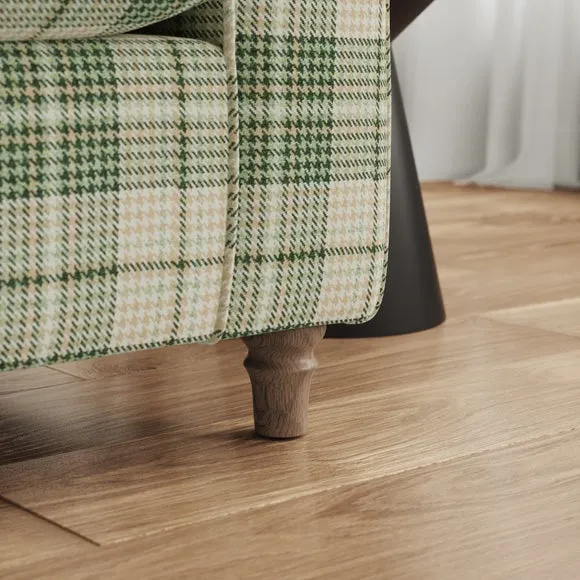 Flori Woven Check Fabric Lambeth Armchair 4