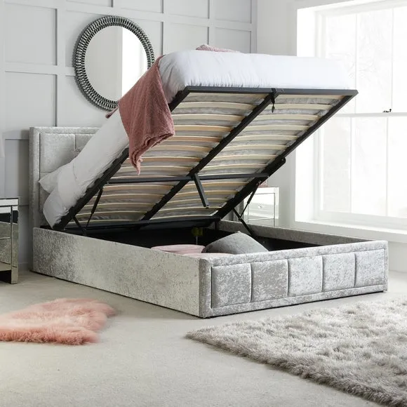 Hannover Crushed Velvet Ottoman Bed Frame 2