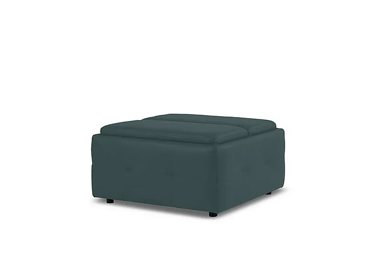 Monarch Leather Tray Storage Footstool