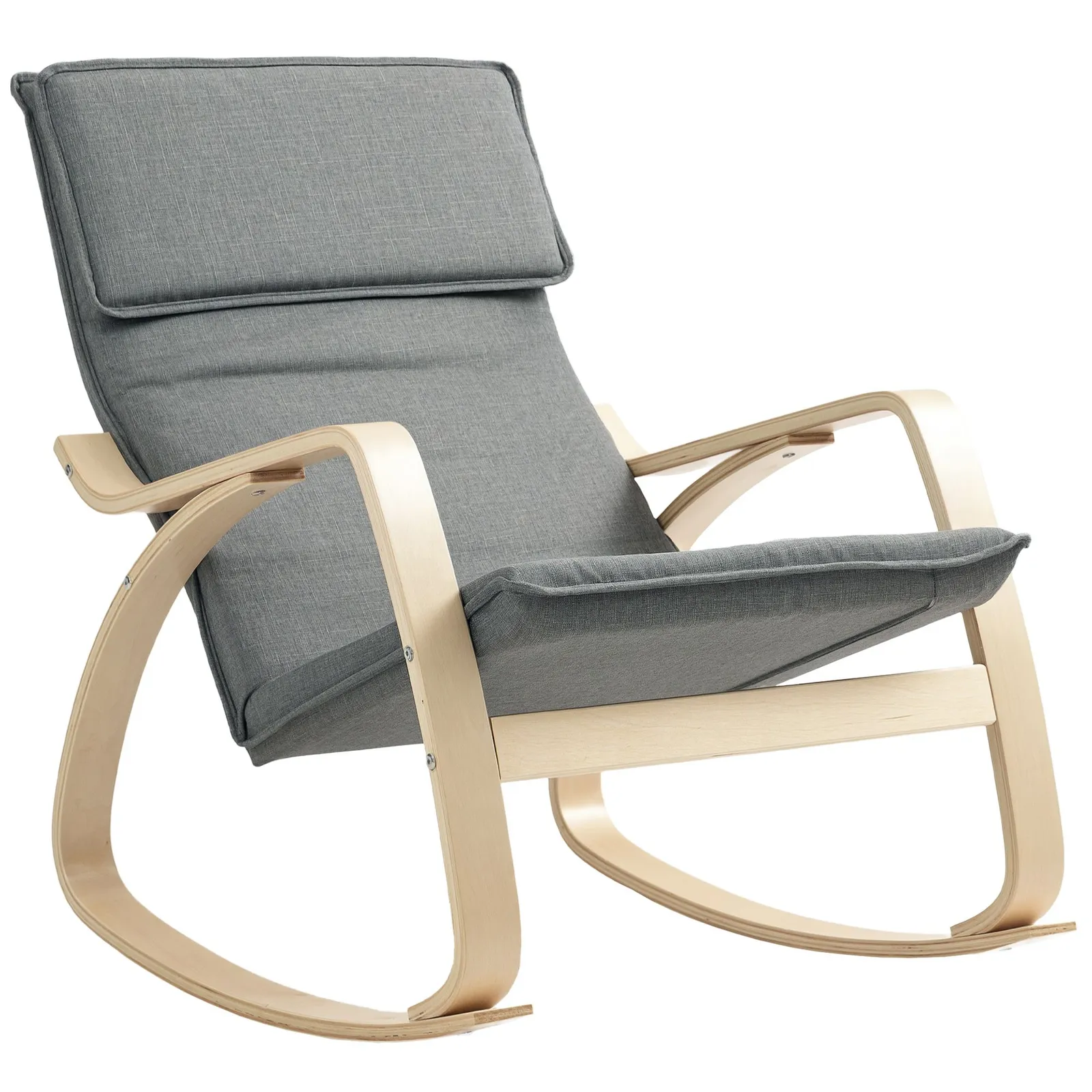HOMCOM Comfortable Relax Rocking Chair with High Back in Grey 2