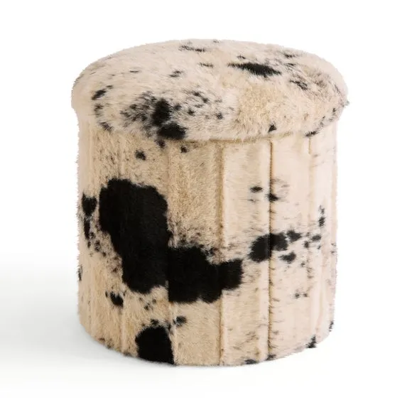 Small Cow Print Ottoman 3