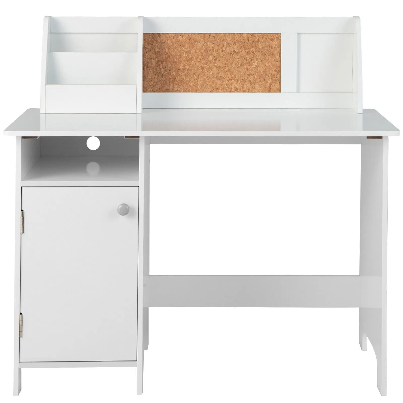 Costway Desk & Chair Set Wooden Study Table &Chair Writing Table Set in White 6