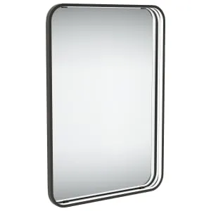 Kuto Rectangular Floating Edge Matt Black LED Mirror - 700 x 500mm
