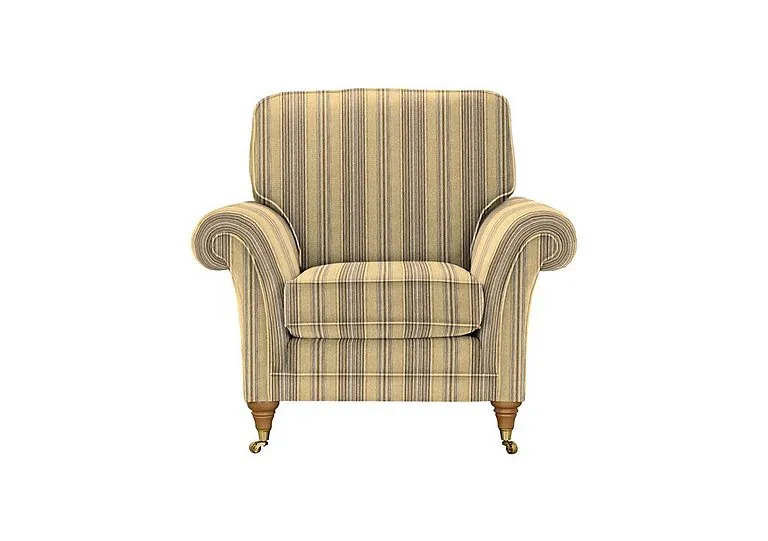 Burghley Fabric Armchair - Nouv Stripe Caramel