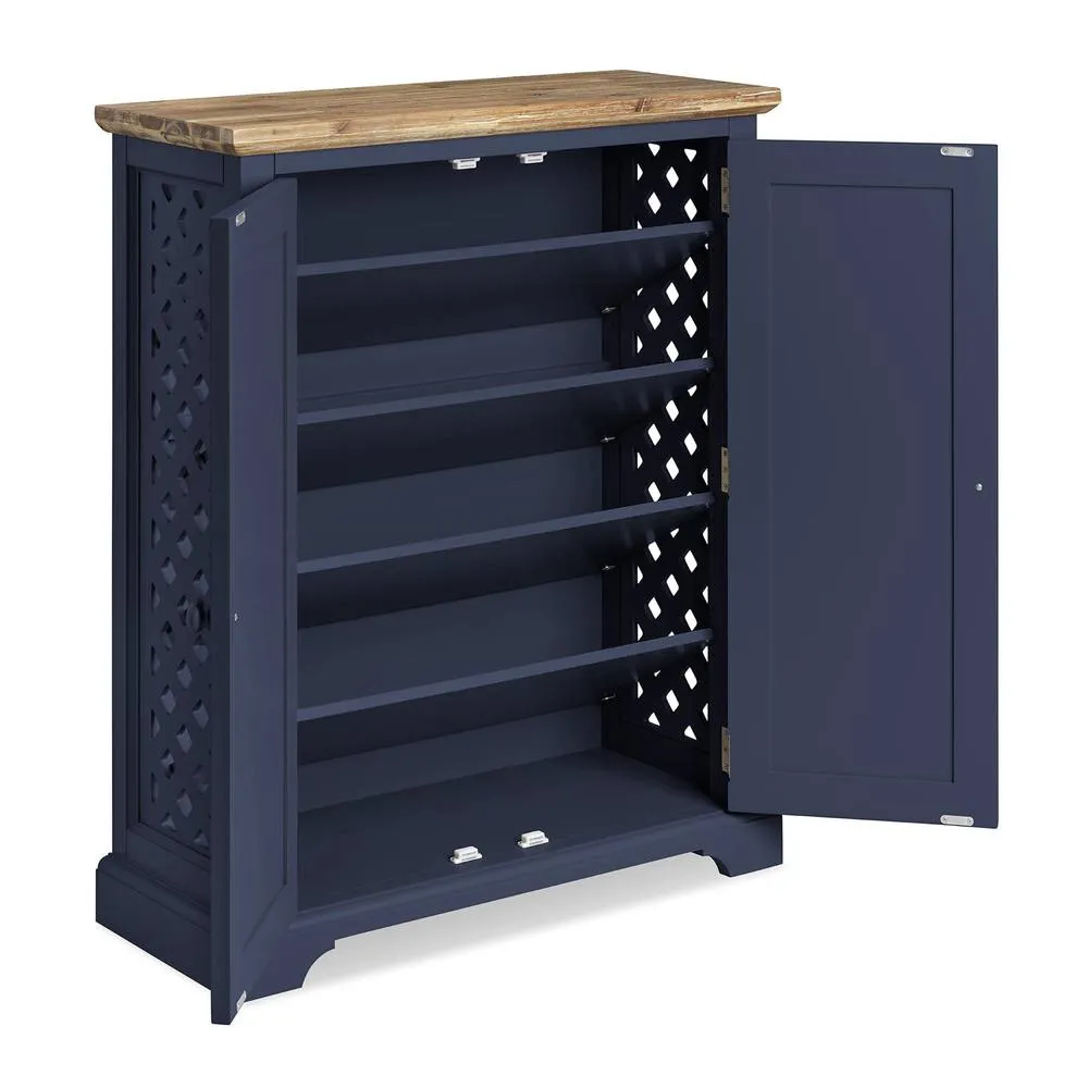 Statement Furniture Florence Shoe Storage Cabinet Wooden Shoe Rack in Navy 4