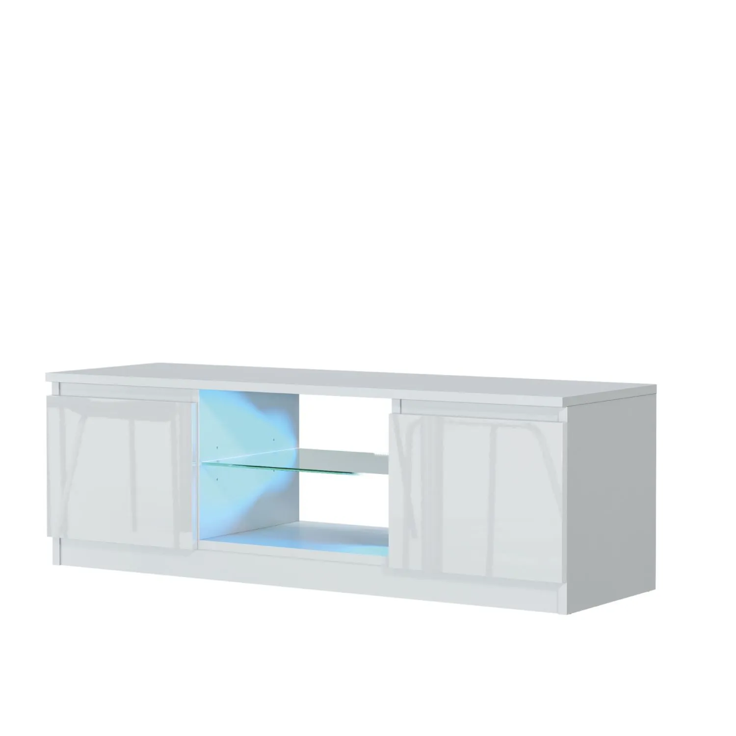 Creative Furniture Aura TV Unit 120cm - A Compact & Contemporary Cabinet with Gloss Doors & LED Lights in White 6