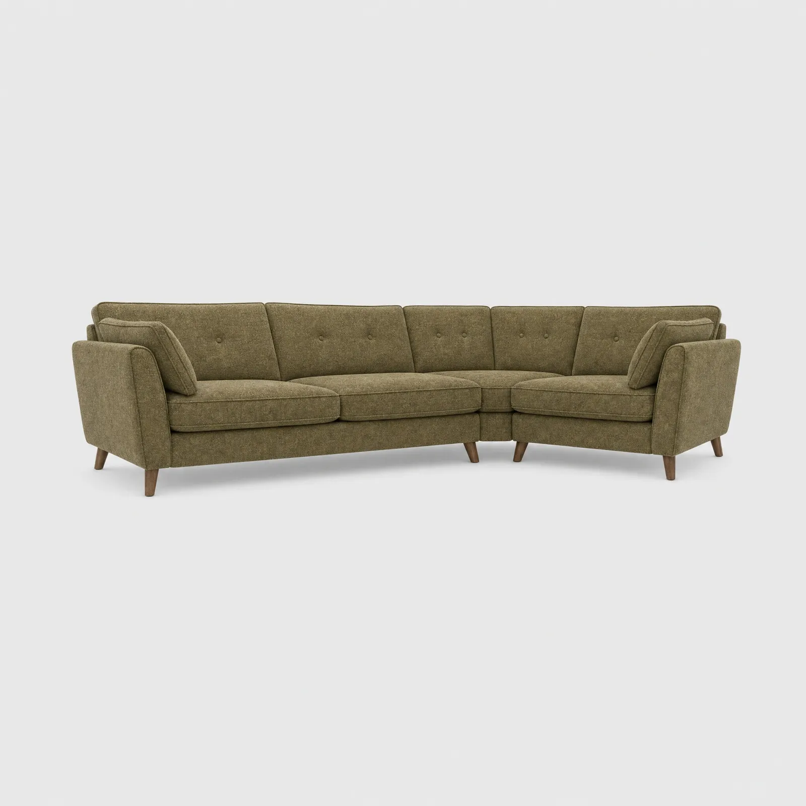 Benton Lhf Small Corner Sofa, Green Fabric | Barker & Stonehouse 1