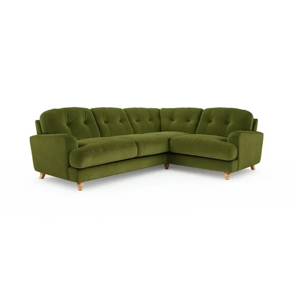 Martha Matte Plush Velvet Full Corner Sofa 6