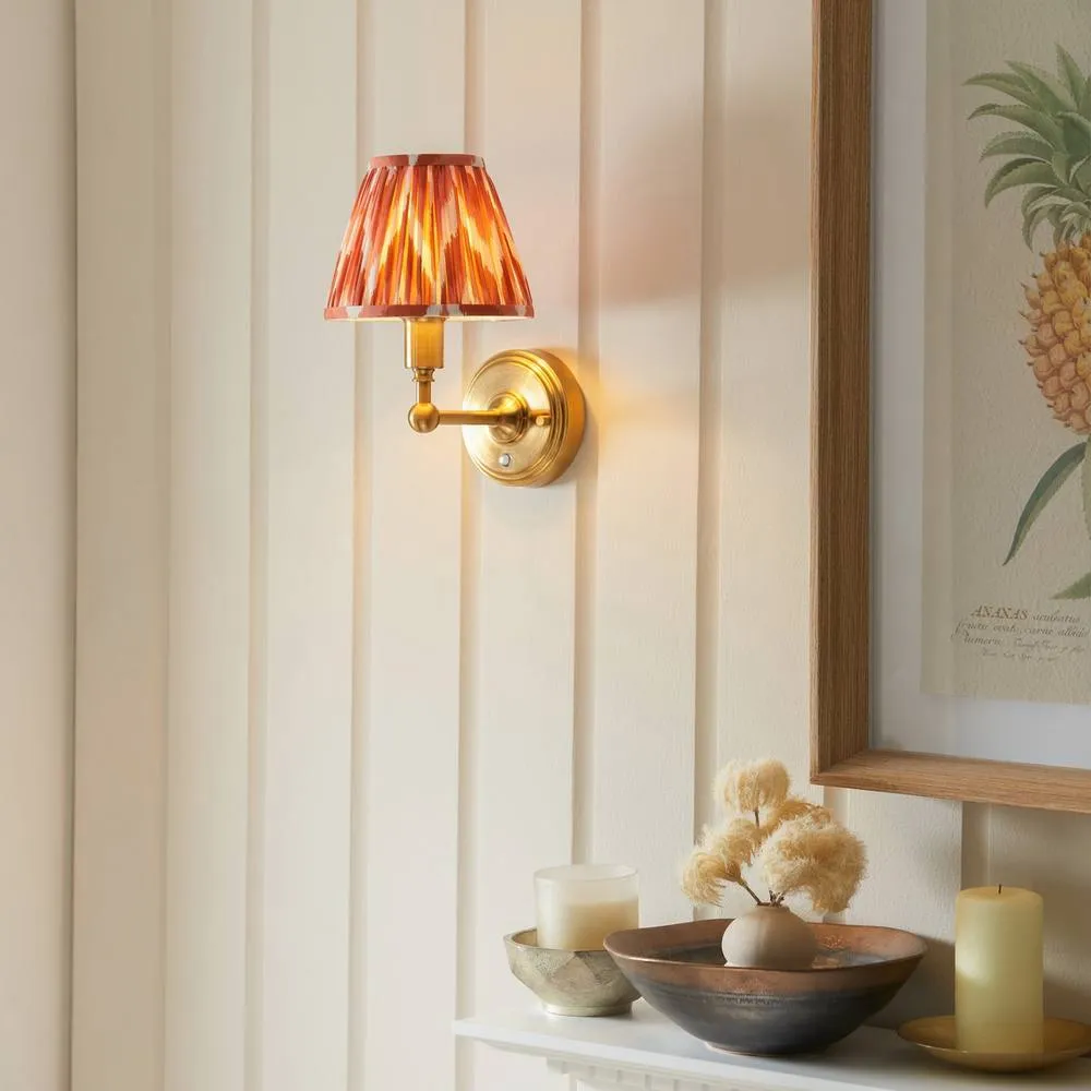 Netlighting Burley Rechargeable Wall Light Orange Fabric Zigzag Shade 16cm 2