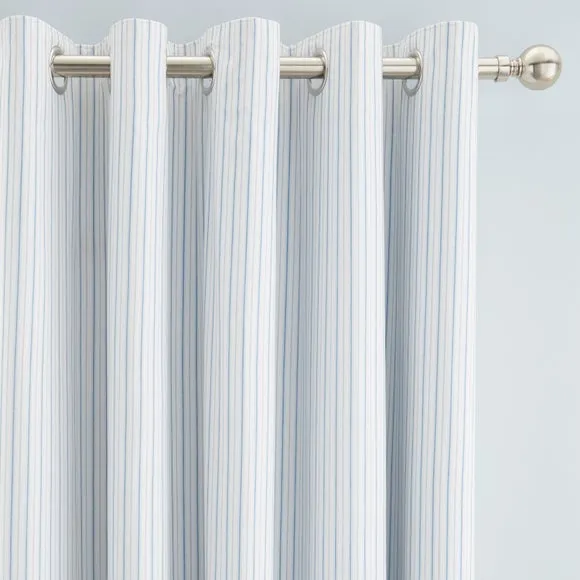 Stripe Cotton Blackout Eyelet Curtains