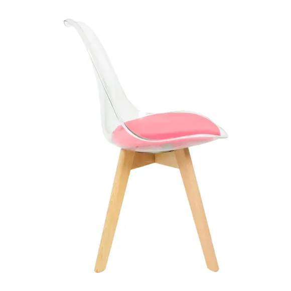Fusion Living Soho Clear Plastic Dining Chair with Squared Legs 4