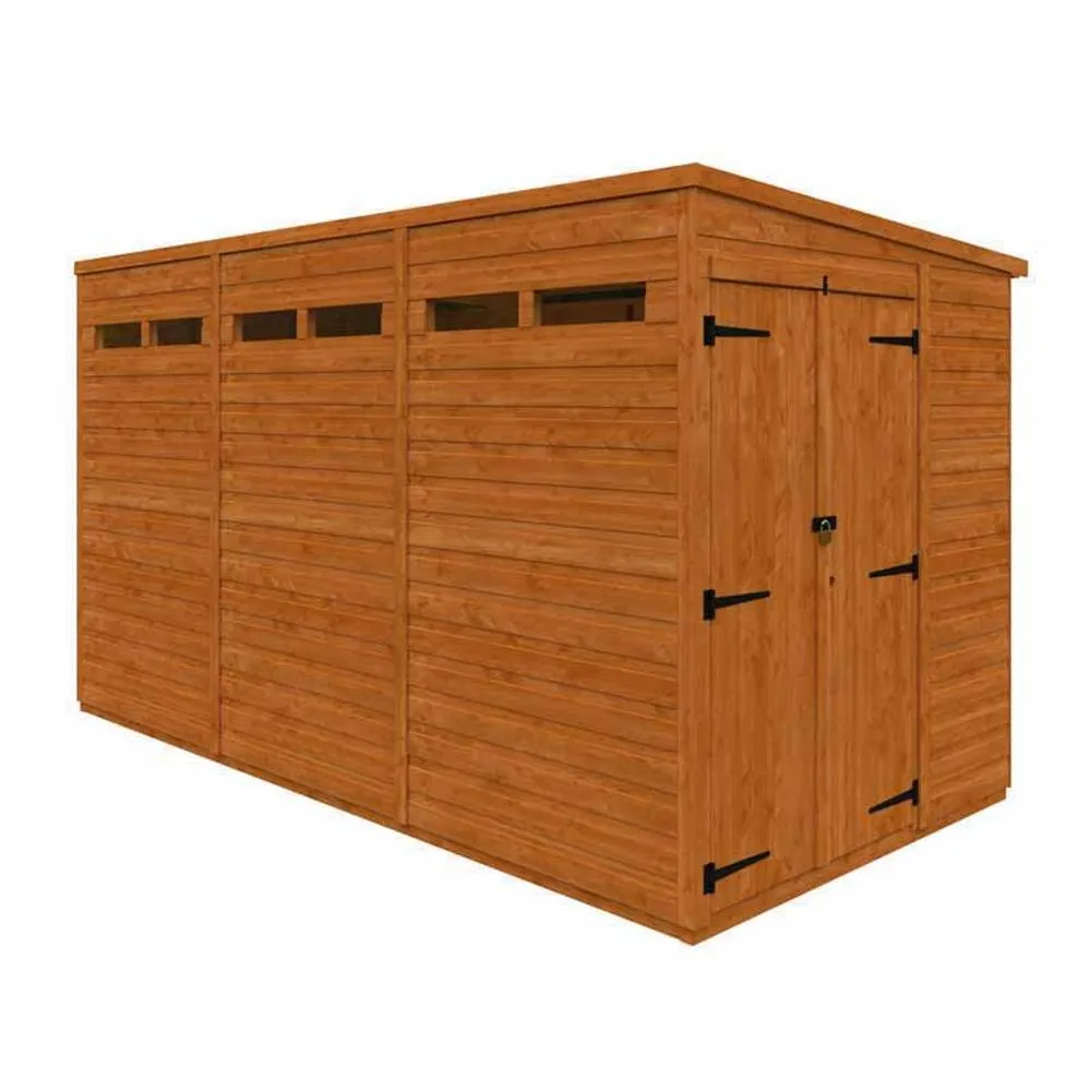 Buttercup Farm 12x6 Flex Pent Security Doubel Door 12mm Flex - L353.8xW175xH203 cm in Burnt Orange
