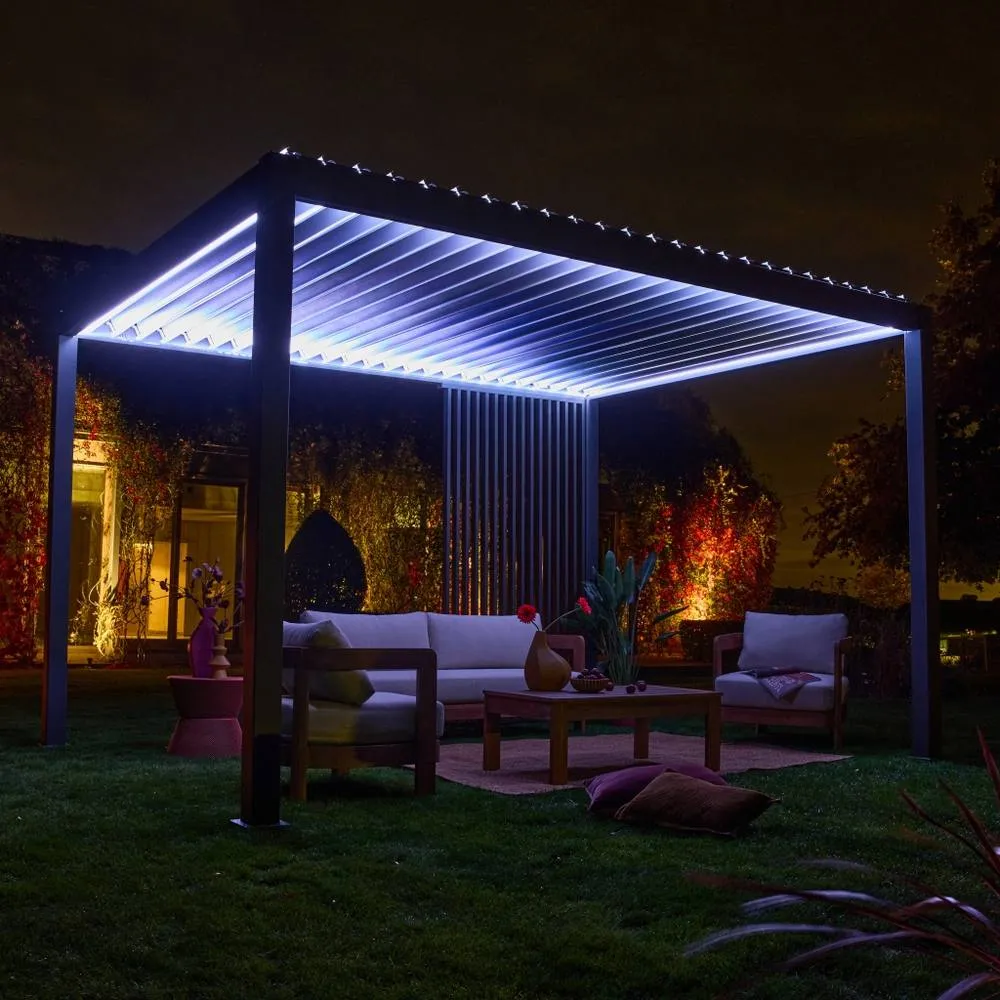 sweeek Vertical louver panel aluminium 130 cm for Triomphe pergola in Dark Grey