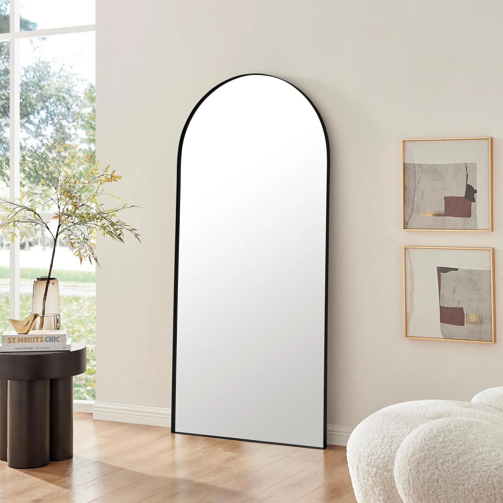 FurnitureboxUK Ottilie Large Full Length Arch Decorative Wall Mirror in Black 2