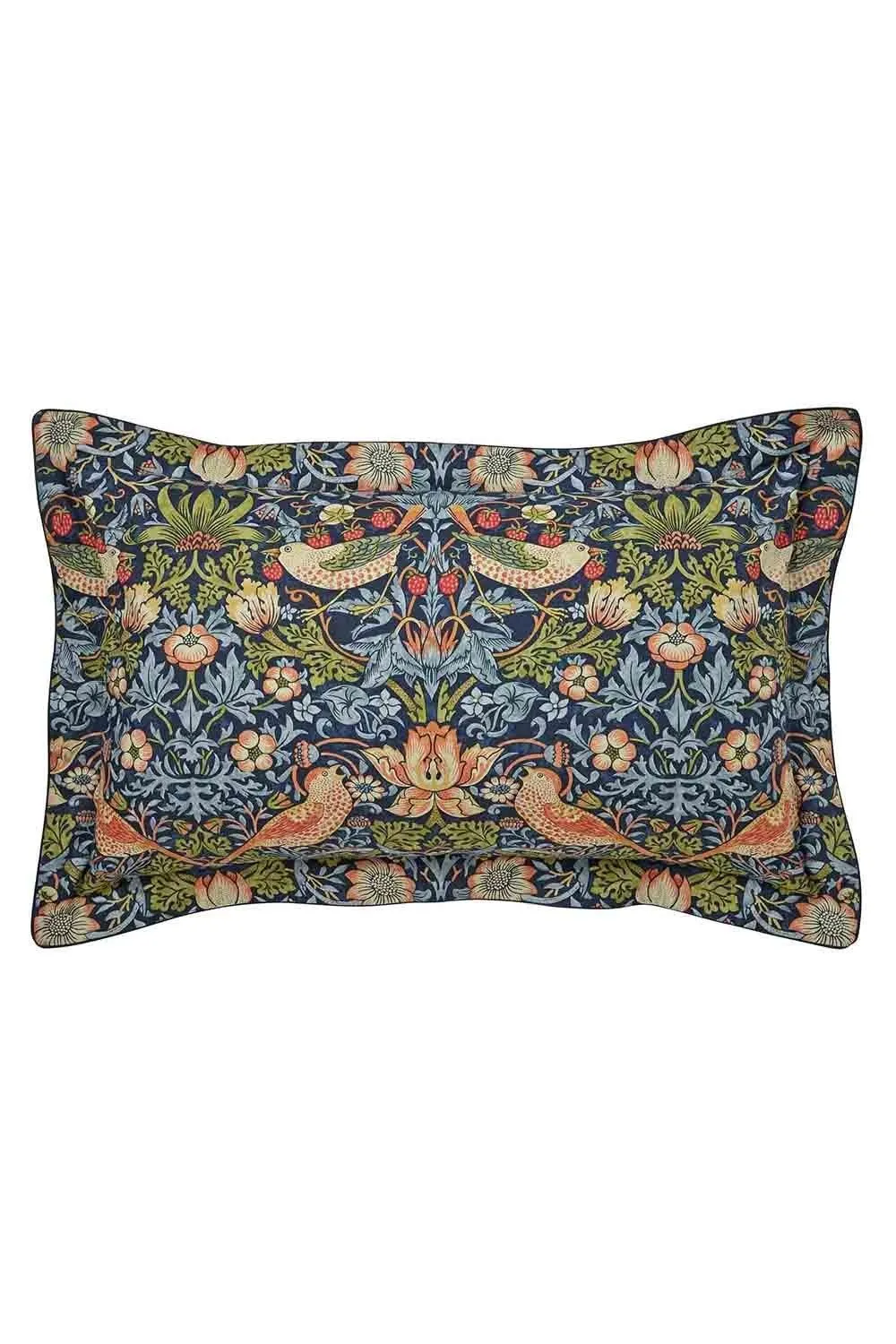Morris & Co 'Strawberry Thief' Cotton Cover Set in Blue 3