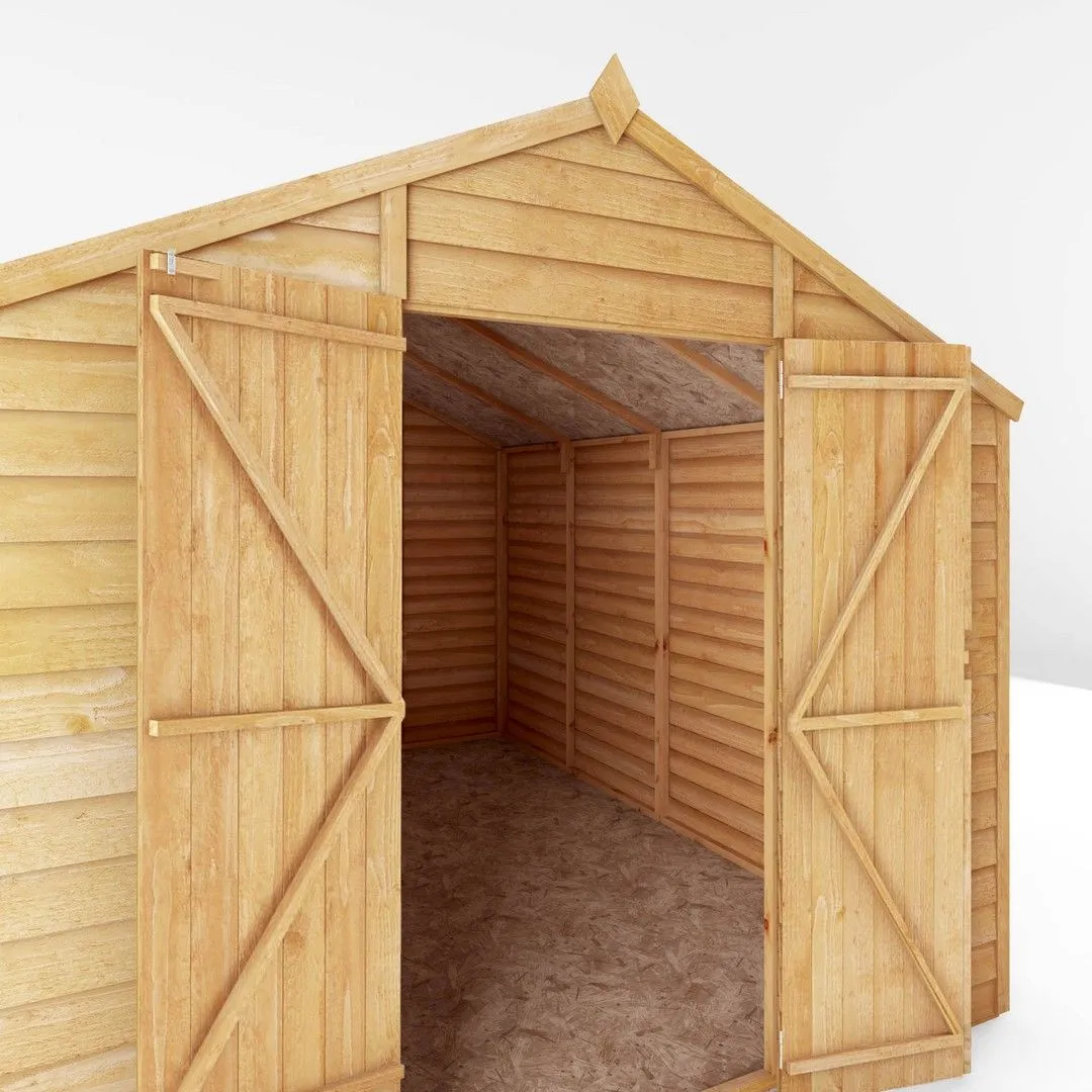 Mercia 10 x 8 Feet Overlap Apex Shed - L296.6 x W248.4 x H211.8 cm - Brown 5