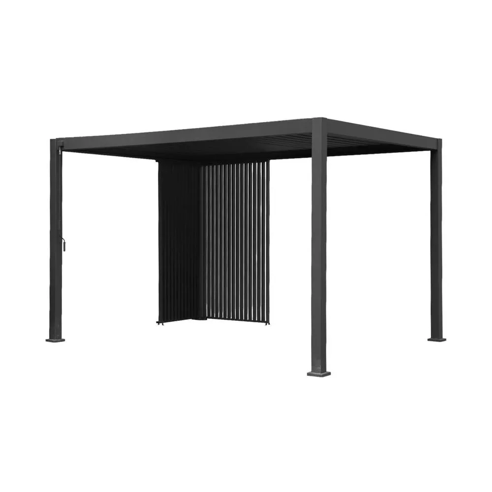 sweeek Louvered pergola Triomphe 3x4m + vertical louvers 100cm + vertical in Dark Grey 2