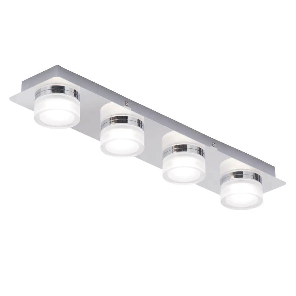 Brooke LED Bathroom Ceiling Spotlight Bar, Chrome 1