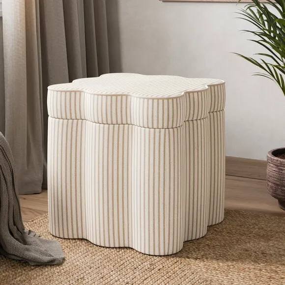 Wavie Tiny Stripe Storage Footstool