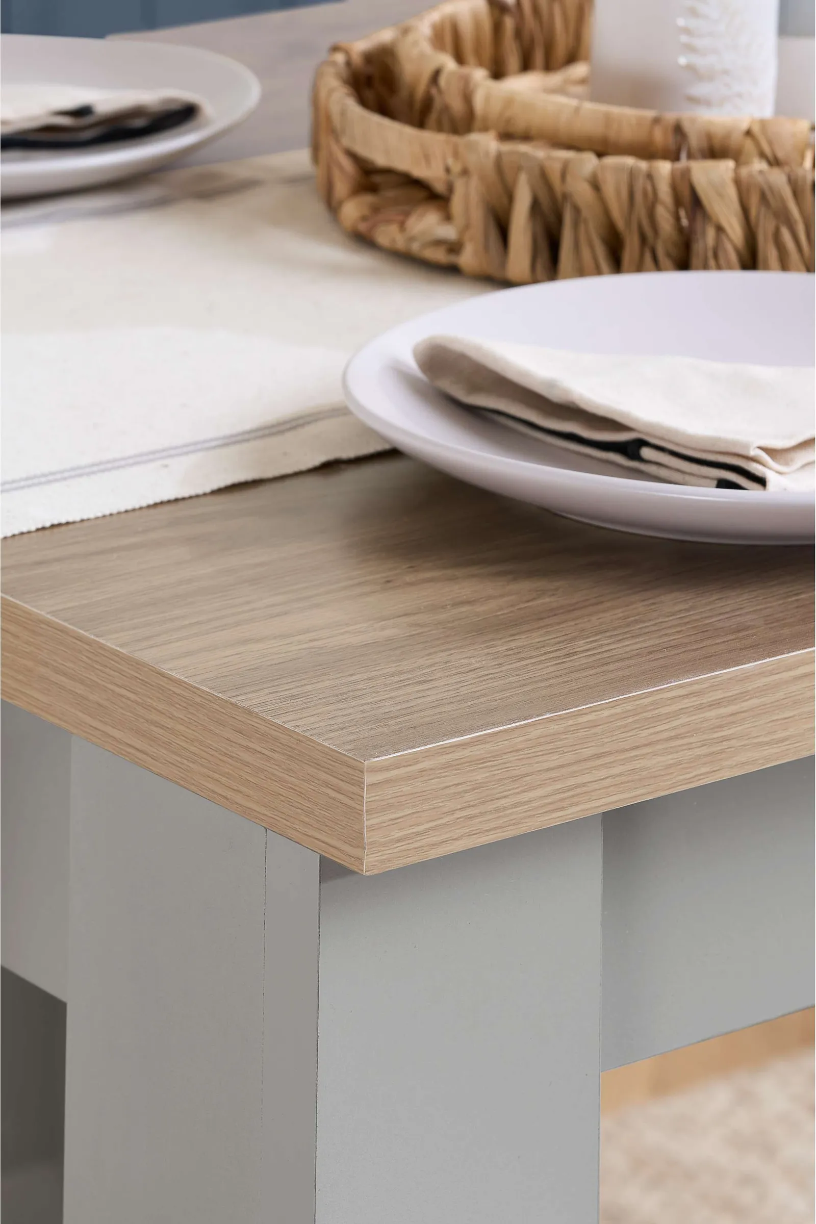Birlea Dining Table & Bench Set Highgate 2 Kitchen Traditional in Grey 4