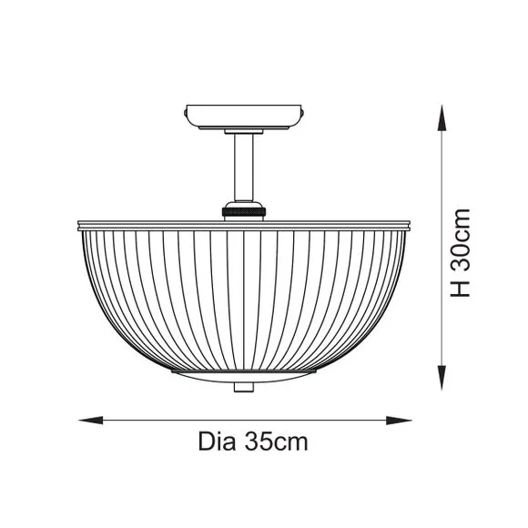 Vogue Somerly Ribbed Flush Uplighter Ceiling Light 6