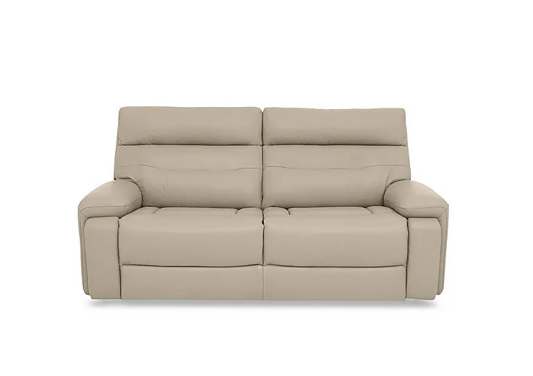 Cinemax Leather 3 Seater Sofa - Dacota Pebble