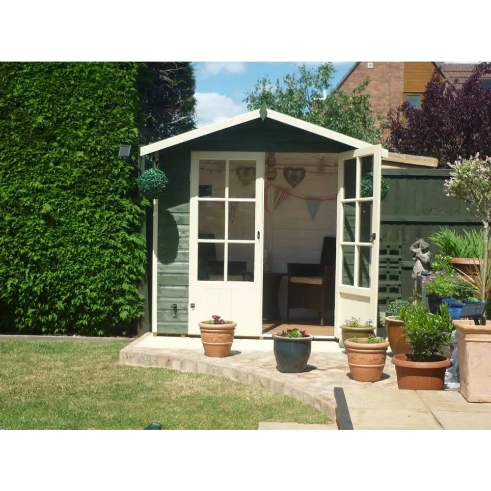 Shires Lumley Shiplap Summerhouse Garden Sun Room Approx 7 x 5 Feet in Blue 2