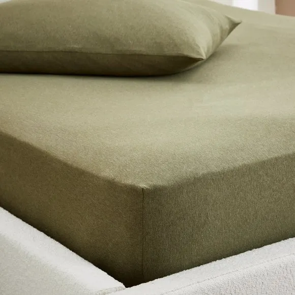Elements 100% Cotton Jersey Plain Fitted Sheet 1
