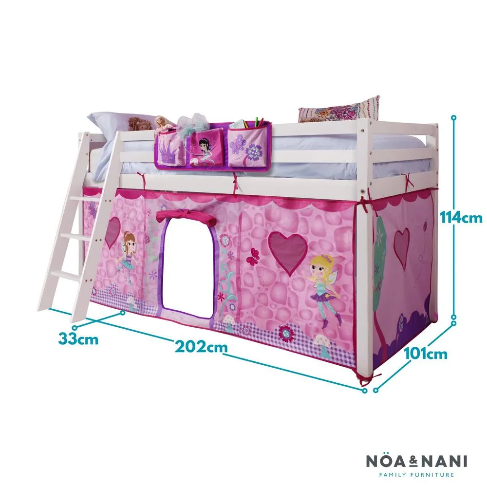 Nöa and Nani Moro Cabin Bed Midsleeper with Fairies Tent in White 5