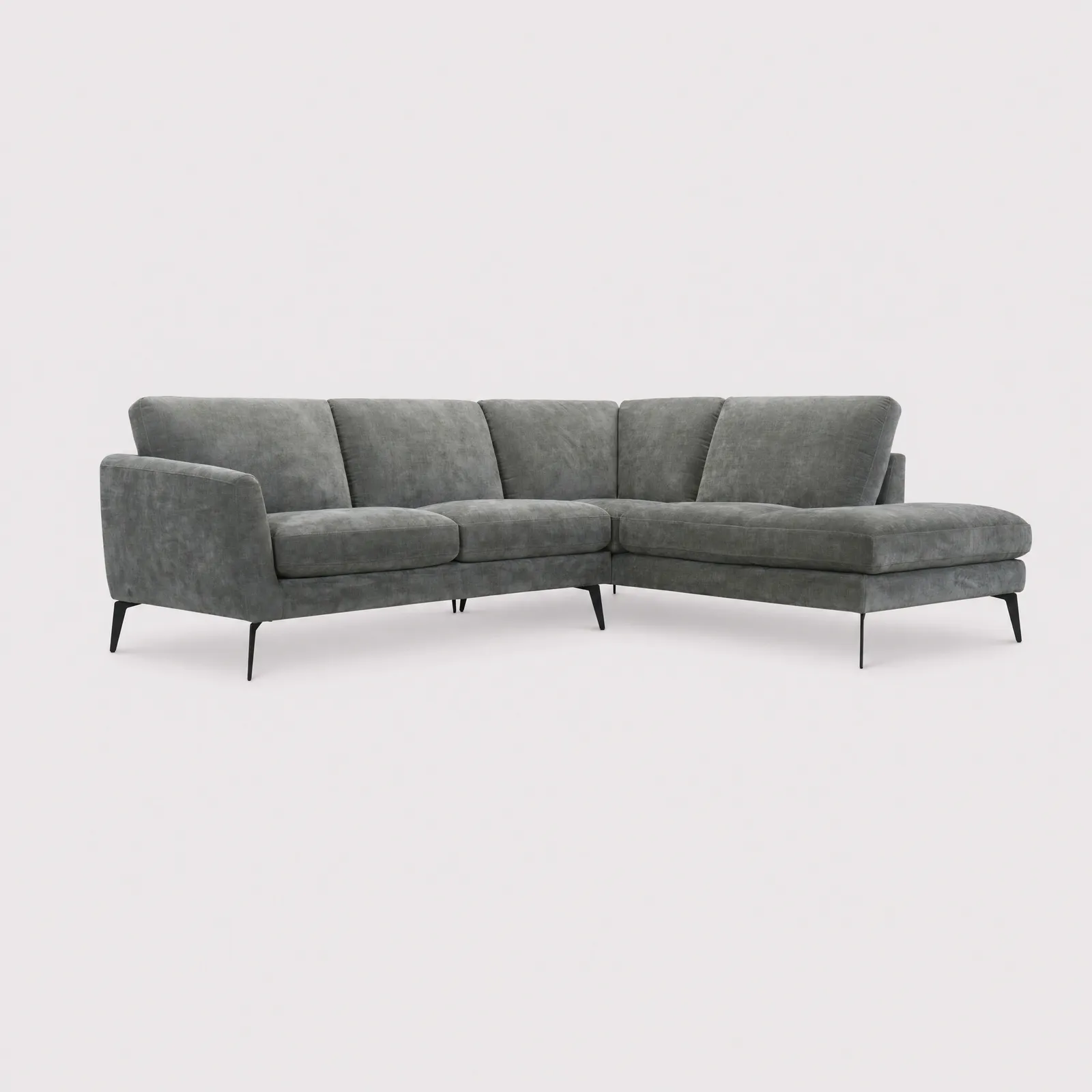 Zanuso Corner Group Chaise Right Corner Sofa, Grey Fabric | Barker & Stonehouse