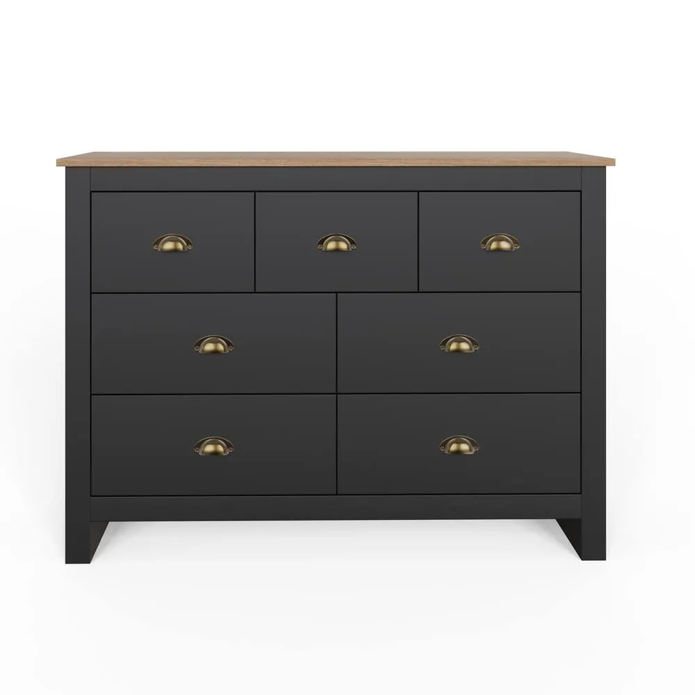 GFW Lancaster 7 Drawer Chest in Black 5