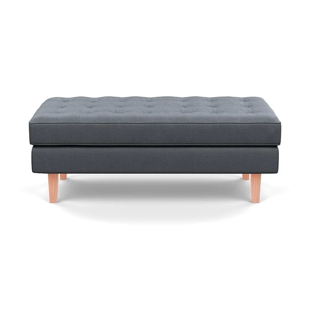 Heal's Hepburn Ottoman Siena Cotton Shale Grey Natural