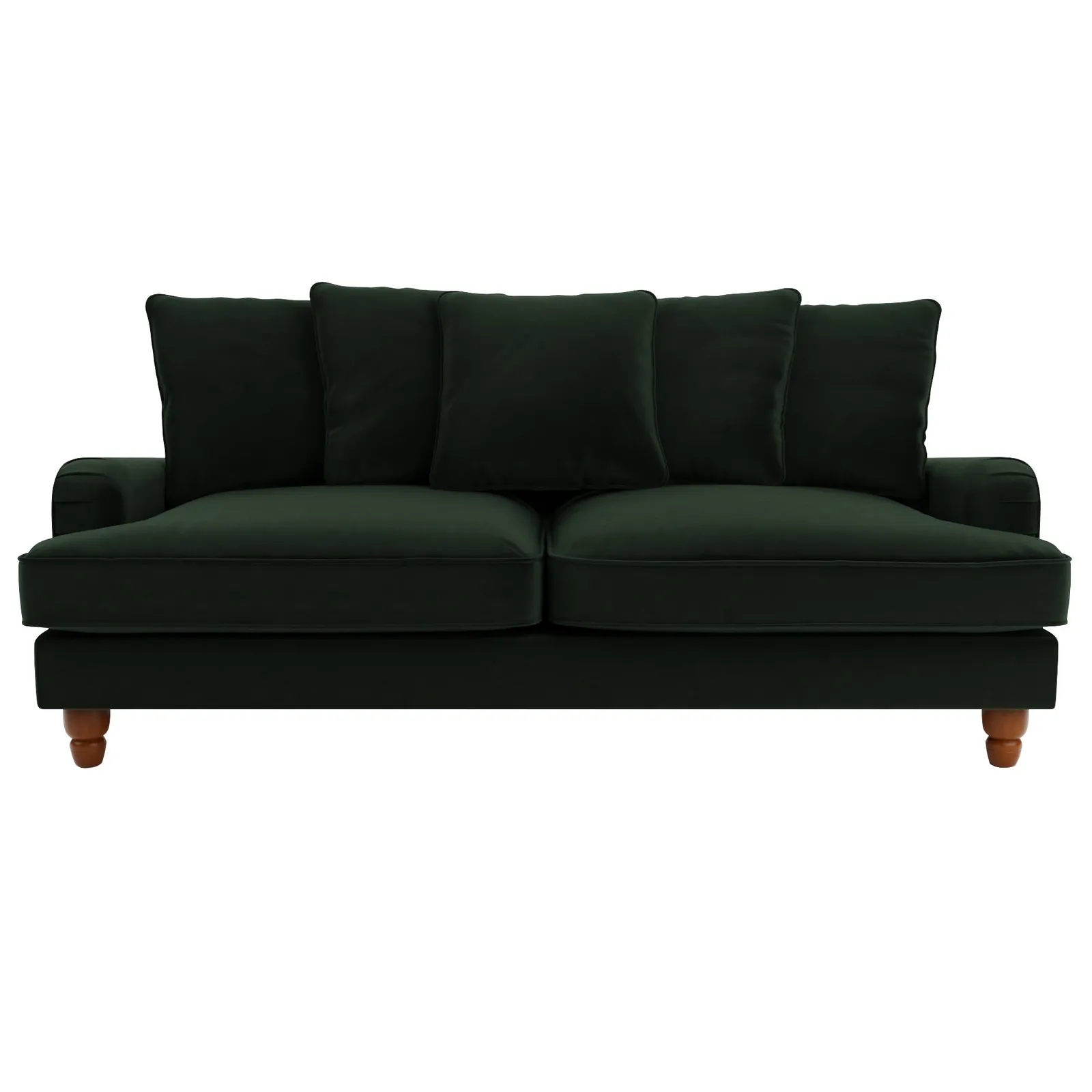 Beatrice Velvet Scatter Back 3 Seater Sofa Green