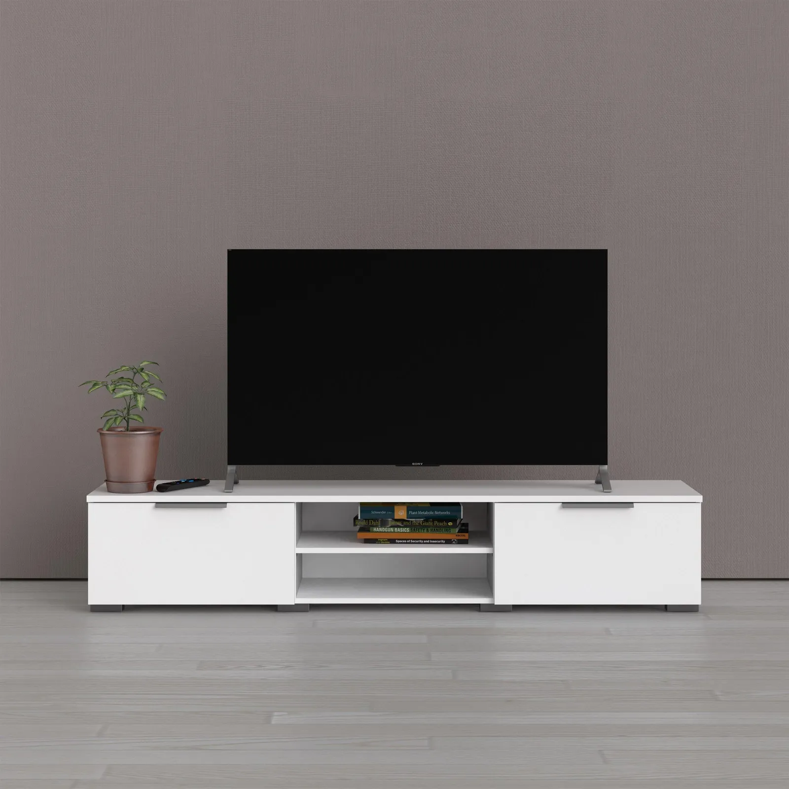 Furniture To Go Match TV Unit 2 Drawers 2 Shelf in White 5