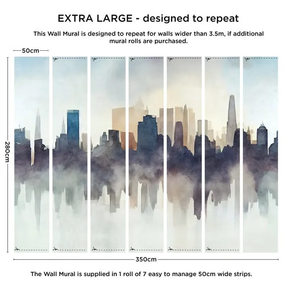 Abstract Cityscape Wall Mural 3