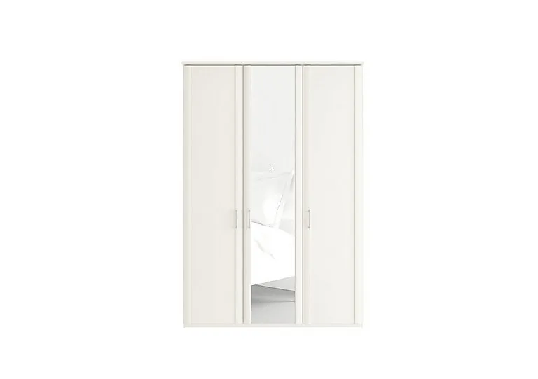 Oxford 3 Door Hinged Wardrobe with Mirror - White