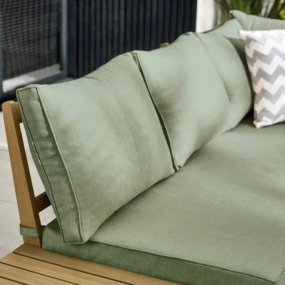FurnitureboxUK Brisa Solid Wood 5 Seat Outdoor Sofa Set in Green 3