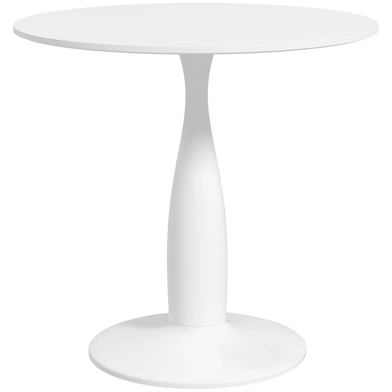HOMCOM Round Dining Table, Modern Kitchen Table with Steel Base in White 2
