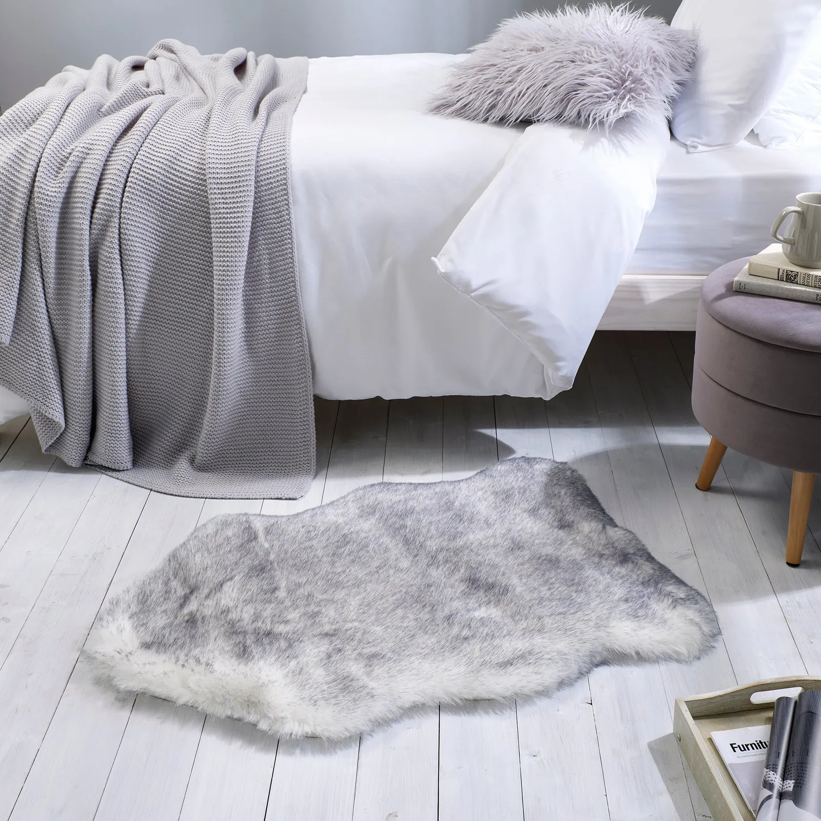 Copenhagen Single Pelt Faux Fur Rug Copenhagen Natural