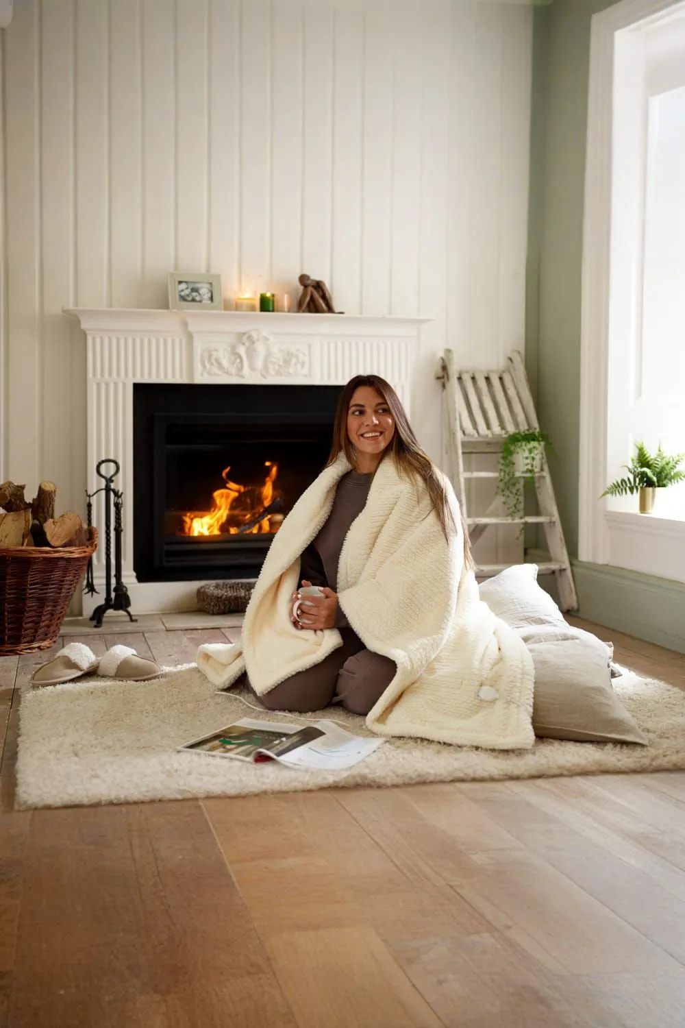 The Lyndon Company Sandringham Faux Fur Heated Throw 130x170cm - Luxurious Electric Ultra-Soft Blanket - 10 Temperature | Deyongs 1846