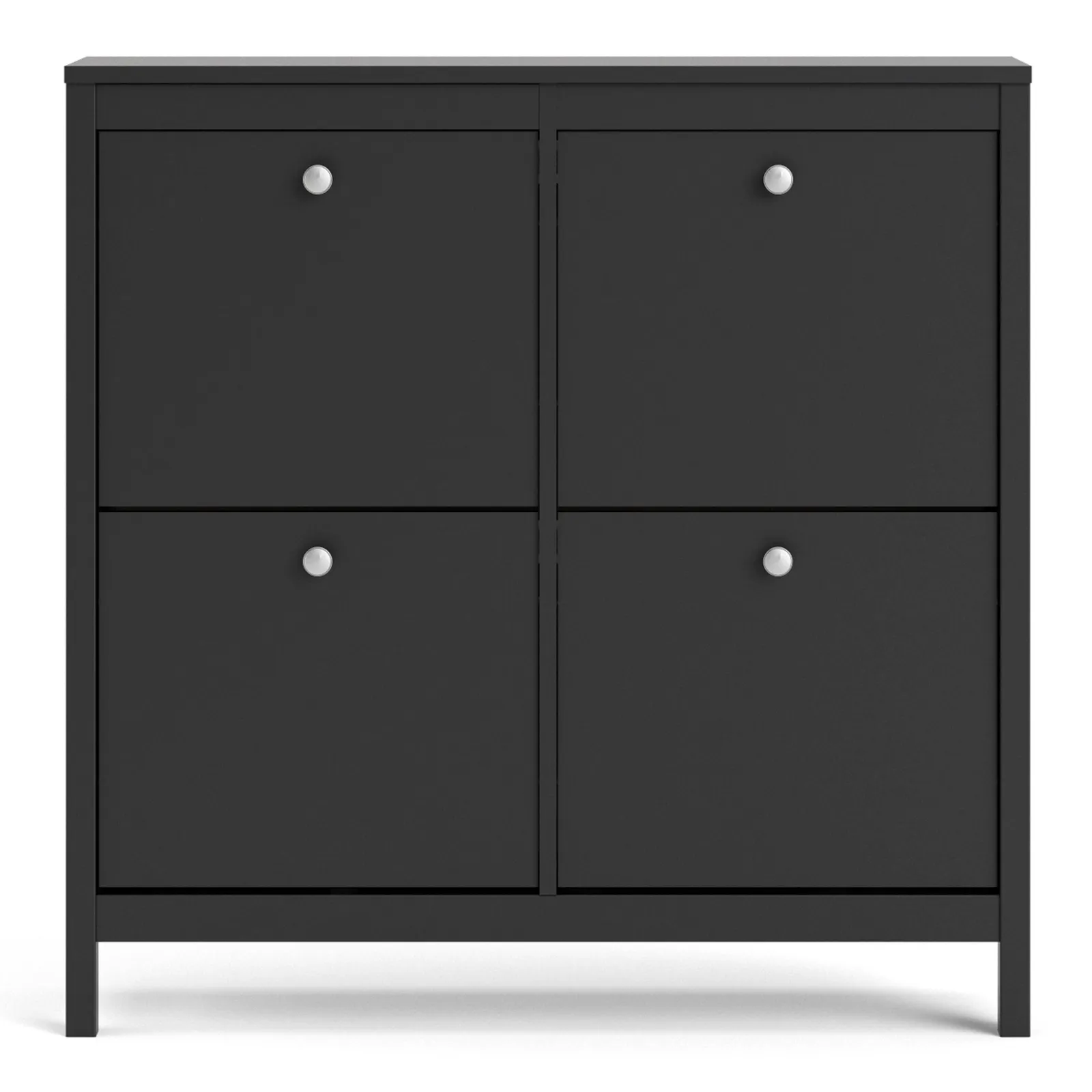 Furniture To Go Madrid Shoe Cabinet 4 Flip Down Doors in Black 2