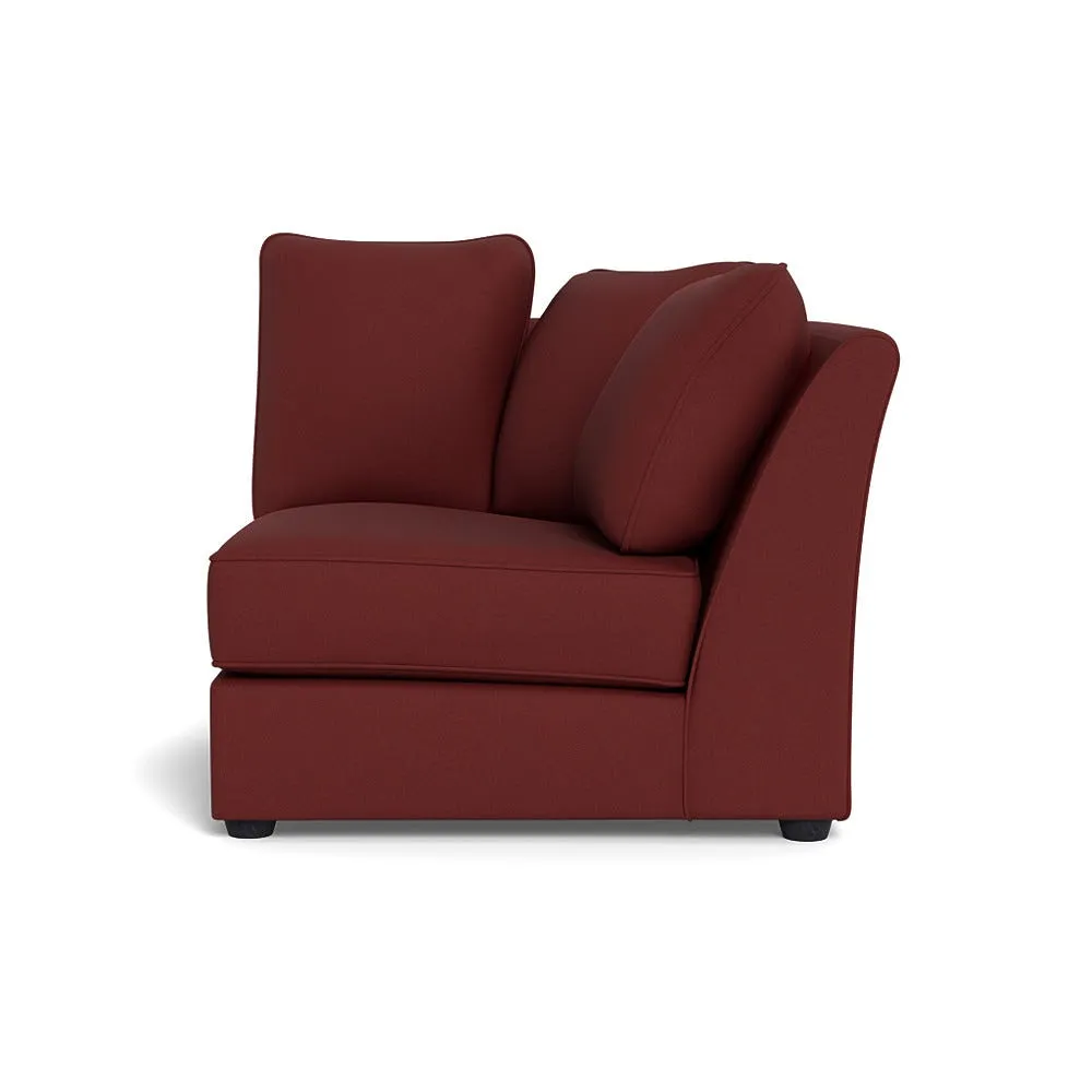 Heal's Tailor Curved Right Hand Facing Corner Unit Capelo Linen-Cotton Etruscan Red Black Feet 1