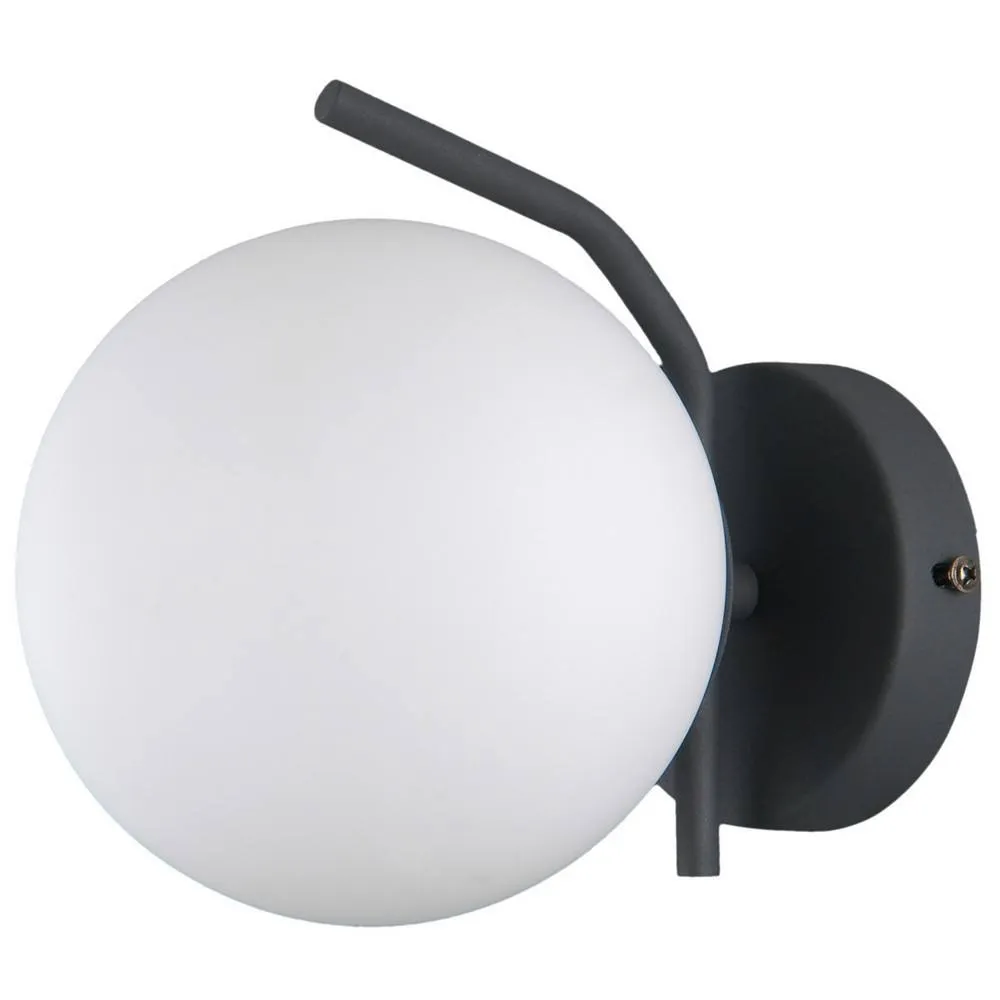 Netlighting Modern Wall Lamp Satin Black 1 Light with White Shade G9